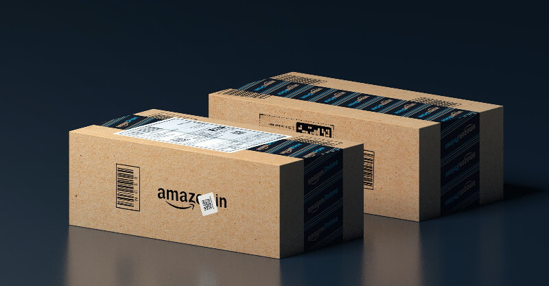 Caixas de encomendas da Amazon